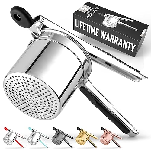 Zulay Kitchen Large 135Oz Potato Ricer Stainless Steel - Heavy Duty Ricer Kitchen Tool With Non-Slip Handle - Manual Masher Rice
