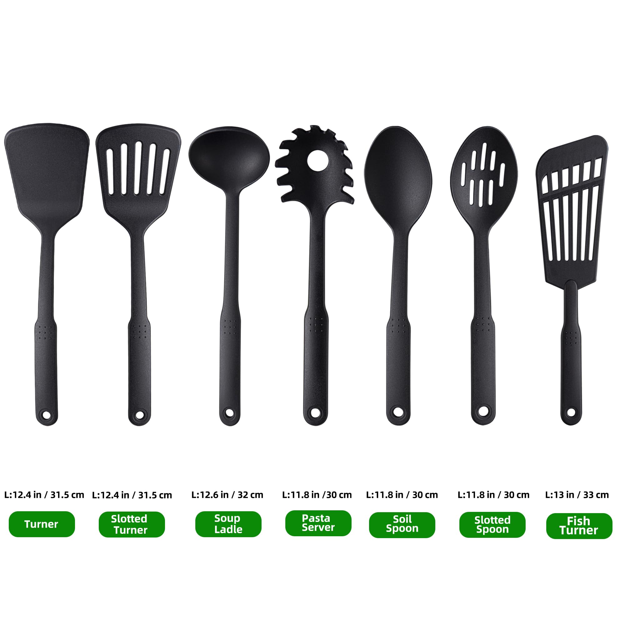 Kitchen Utensils Set, 7Pcs Cooking Utensils Set 410F Heat Resistant & Non-Stick Food Nylon Kitchen Gadgets Accessories For Cookw
