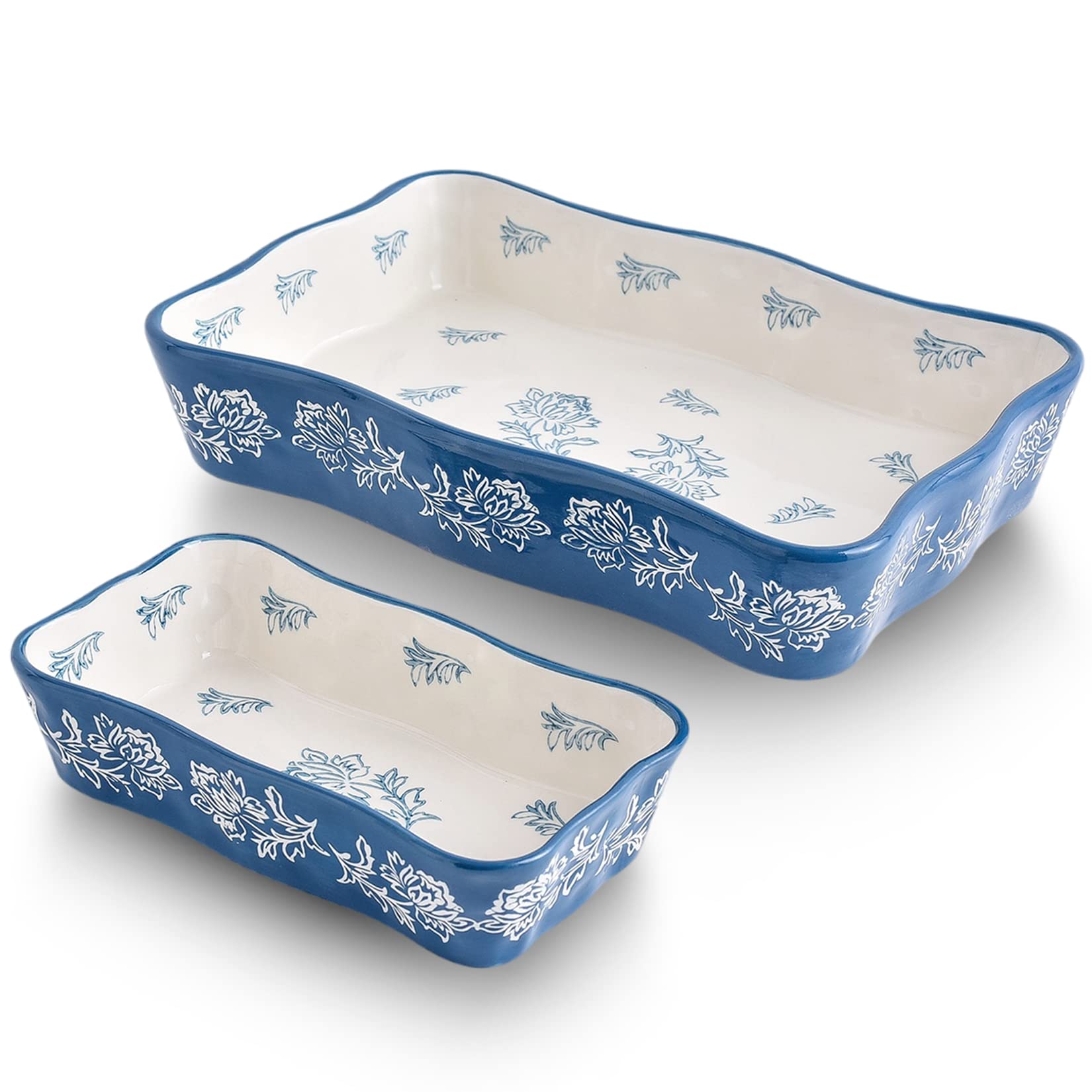 Wisenvoy Casserole Dishes For Oven Lasagna Pan 2-Pcs Baking Dish Casserole Dish Baking Dishes For Oven Baking Dish Set