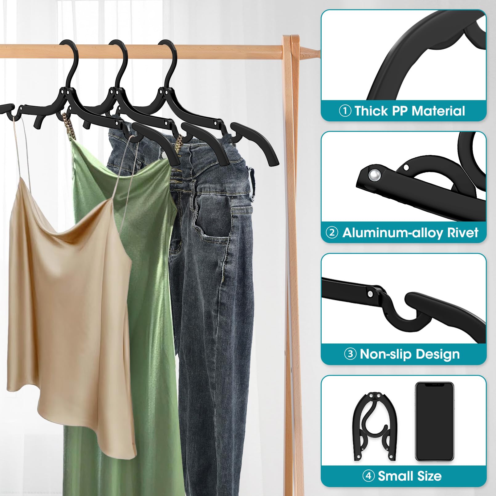40 Pcs Travel Hangers Portable Foldable Travel Hanger Organizer, Plastic Travel Accessories Essentials Clothes Drying Rack Foldi