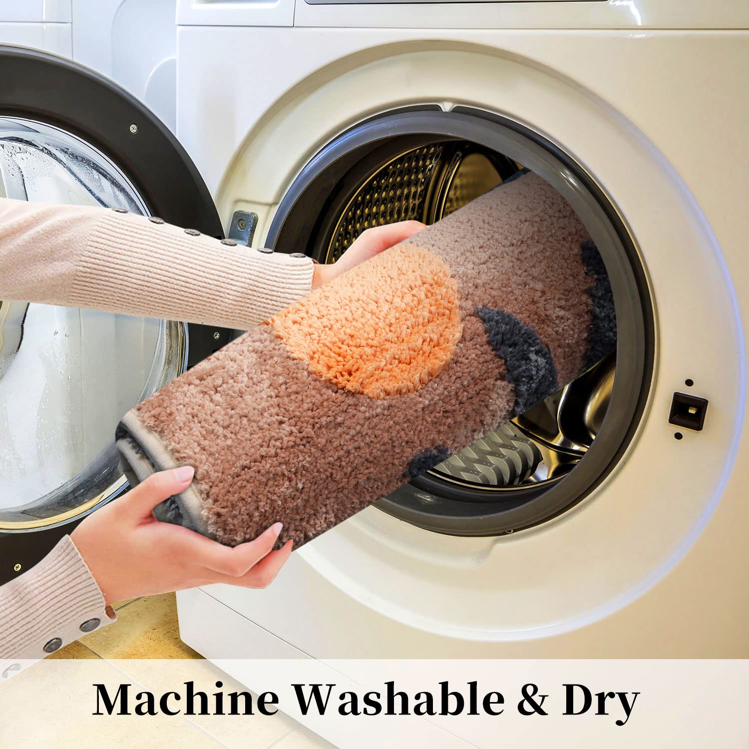 Hi Space Bath Mat Boho Bathroom Rug Non-Slip 30X20 Cute Leaf Bathroom Mat Soft Fiber Bath Rugs Absorbent Minimalistic Rugs Tropical Bath Mat for Tub Shower Machine Washable Bath Carpet Floor Doormat