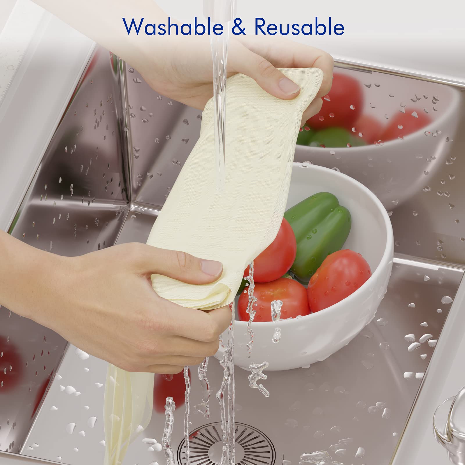 10 Pcs Reusable Cheesecloth, Grade 100, 20X20 Inch Hemmed Organic Cheese Cloth For Straining Craft, 100% Cotton Unbleached Cloth