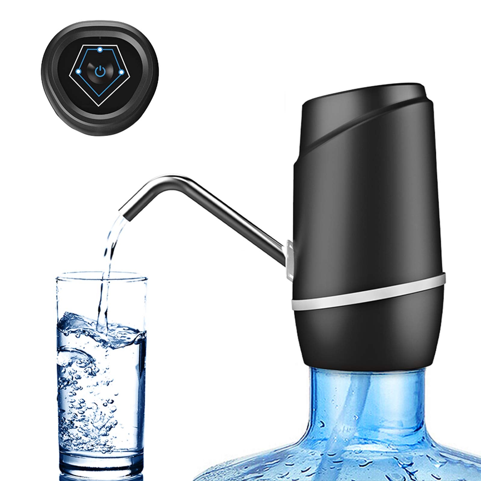 5 Gallon Electric Drinking Portable Water Dispenser, Universal Usb Charging Water Bottle Pump For 2-5 Gallon With 2 Silicone