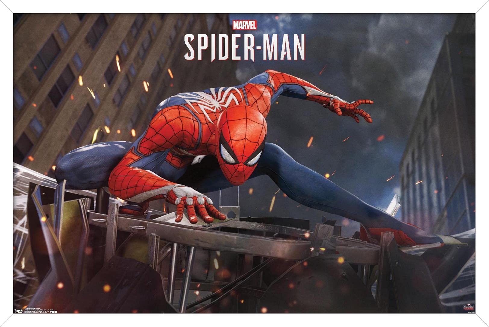 Trends International Marvel Comics - Spider-Man - Action Wall Poster, 14.725'' X 22.375'', White Framed Version