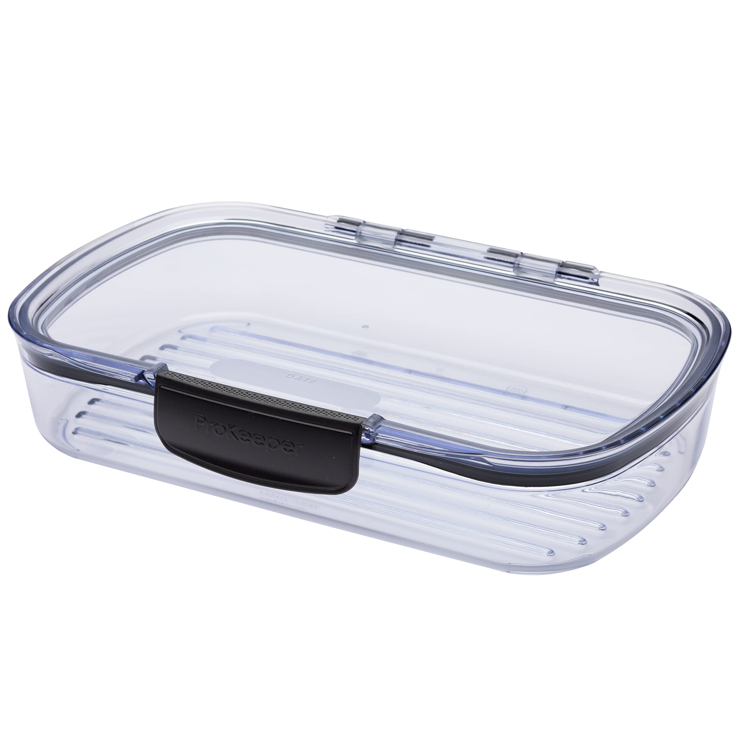 Progressive International 7 Cup Deli Prokeeper+ Air Tight Silicone Sealed Food Storage Container With Clear Dry Erase Compatible