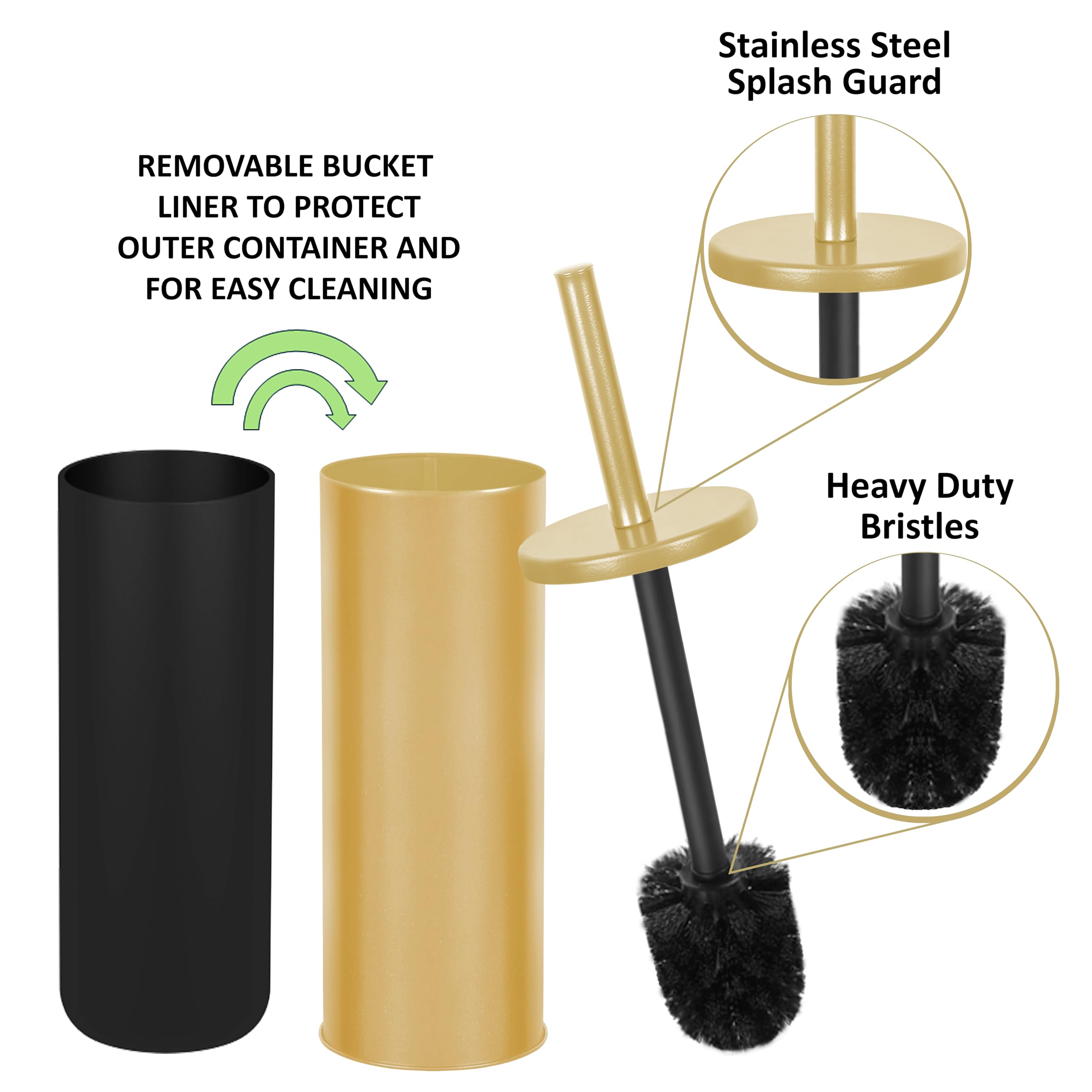Deep & Sturdy Toilet Bowl Brush With Holder - Durable Scrubbing - Toilet Cleaners - Household Essentials - Bathroom Cleaner - Cl