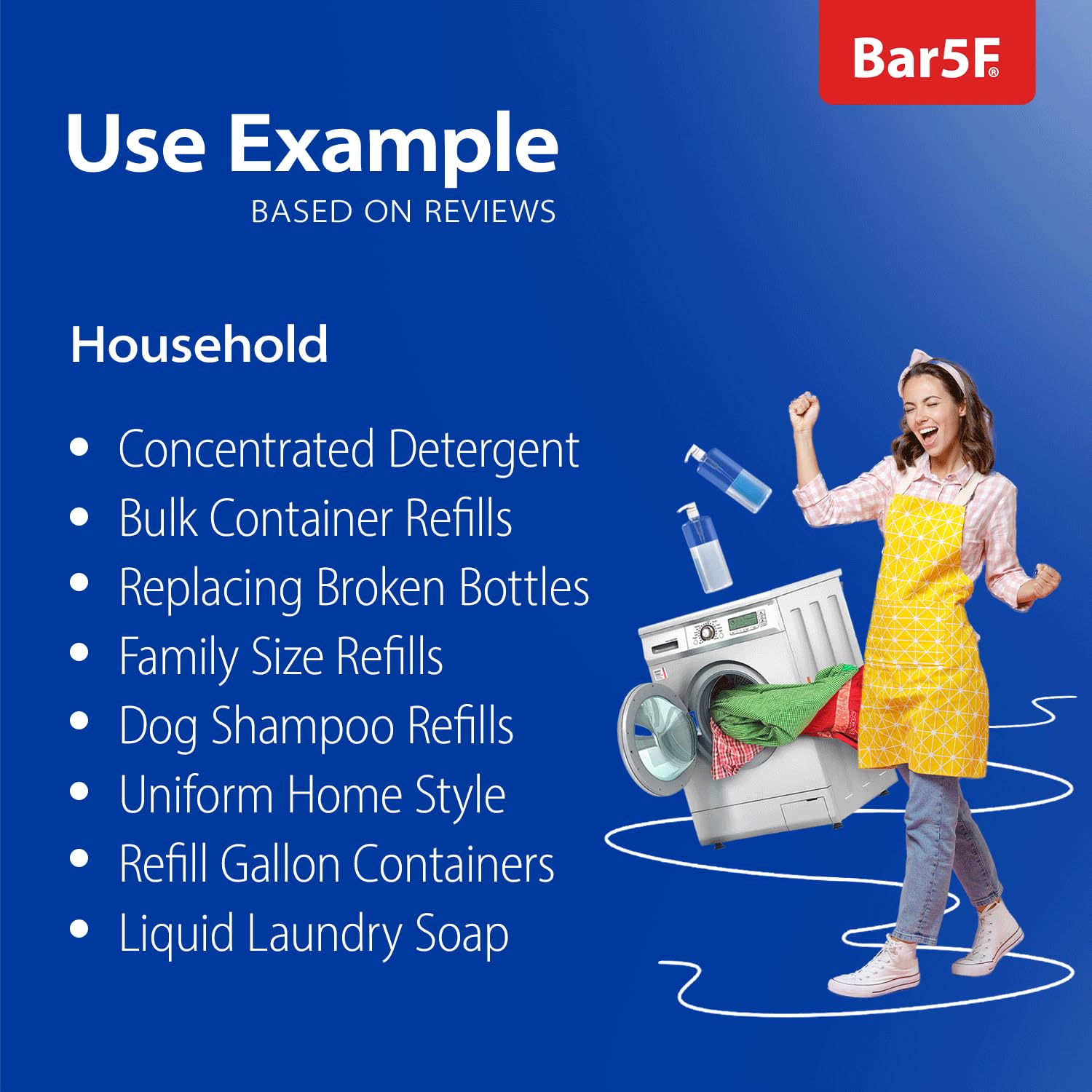 Bar5F Refillable Pump Bottles 32-Ounce 1-Liter Shampoo Conditioner Lotion Soap Crystal-Clear Bpa-Free Pack Of 3