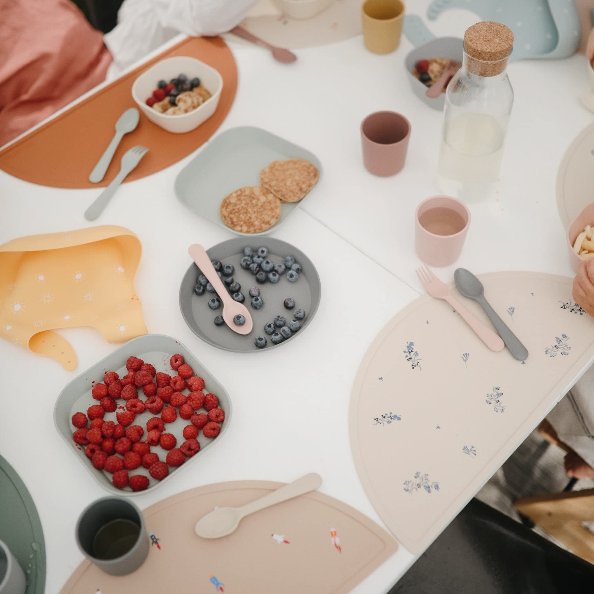 mushie Flatware Fork and Spoon Set for Kids | Made in Denmark (Cloud)