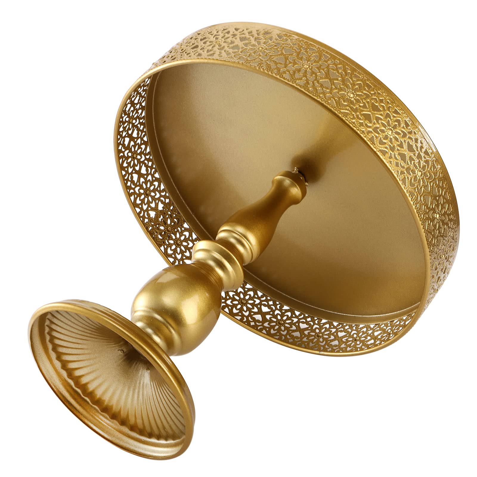 Peohud 10 Pieces Gold Cake Stand, Metal Round Cupcake Tower, Decorative Dessert Fruit Candy Display Plate For Wedding, Anniversa
