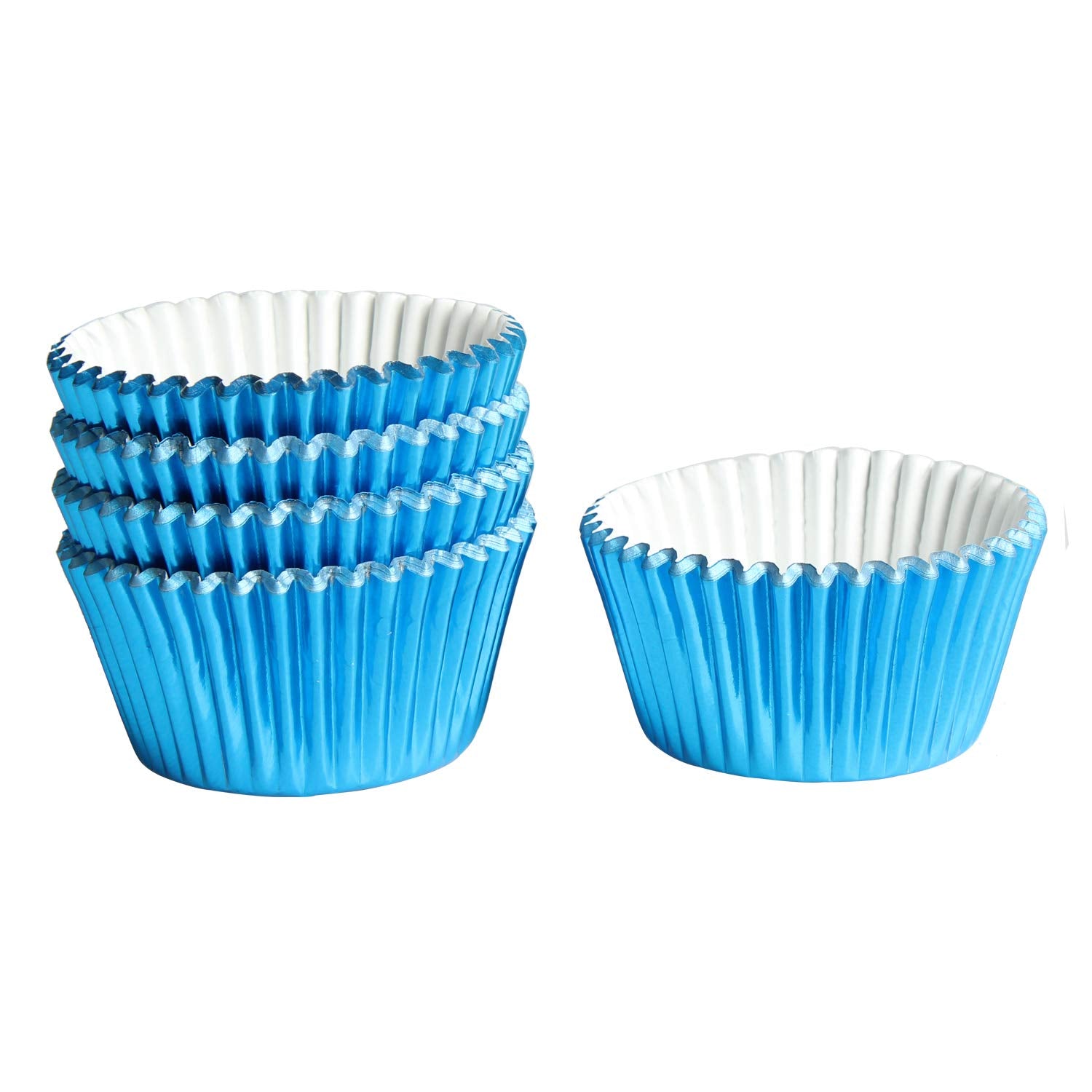 Blue-Foil Cupcake-Liners Paper-Baking-Cupcake,For Different Parties, Weddings,Standard Sized(Pack Of 100)
