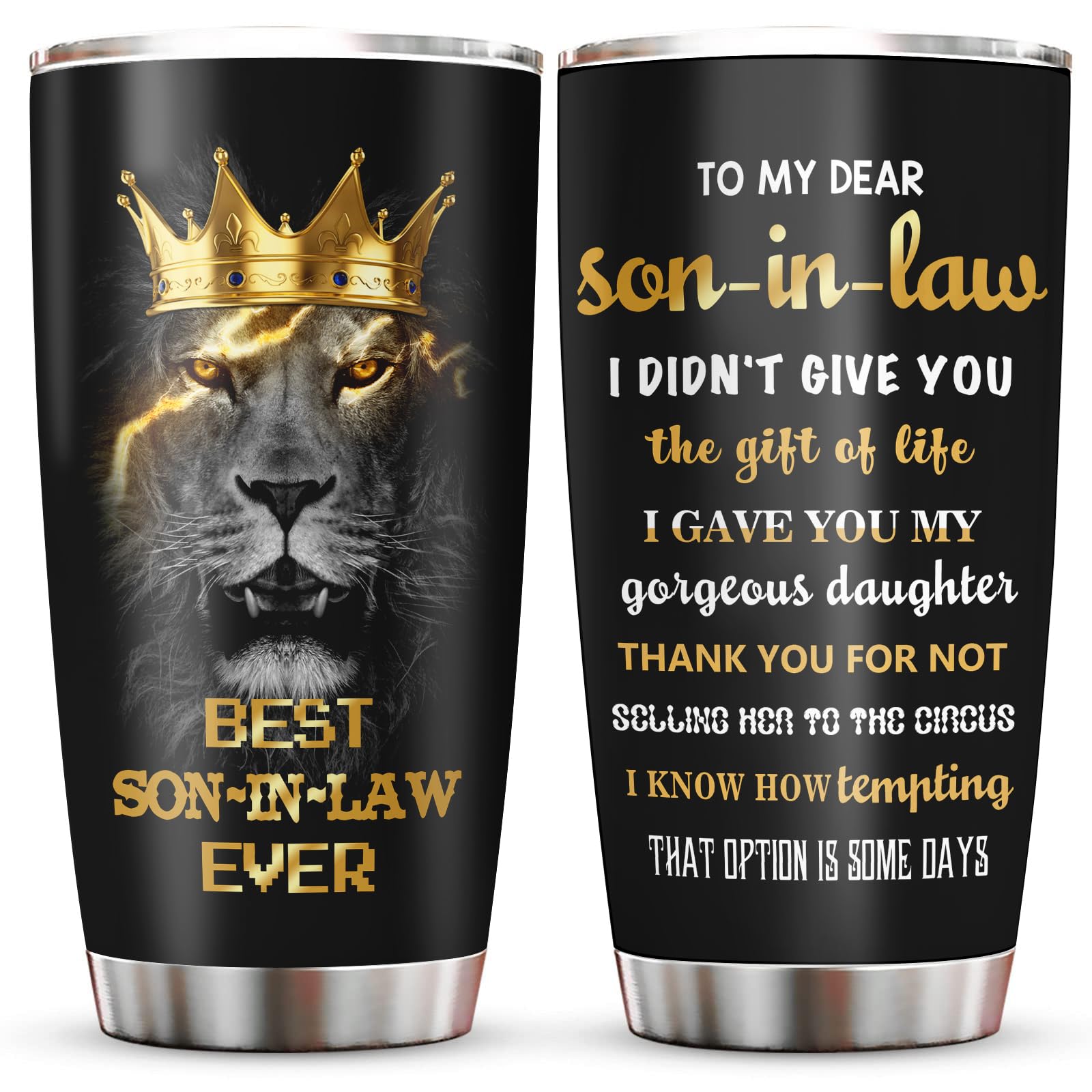Muilzon Son in Law Gifts Tumblers 20oz - Fathers Day Christmas Birthday Gifts for Son in Law Coffee Mug - Son-in-Laws Present fr
