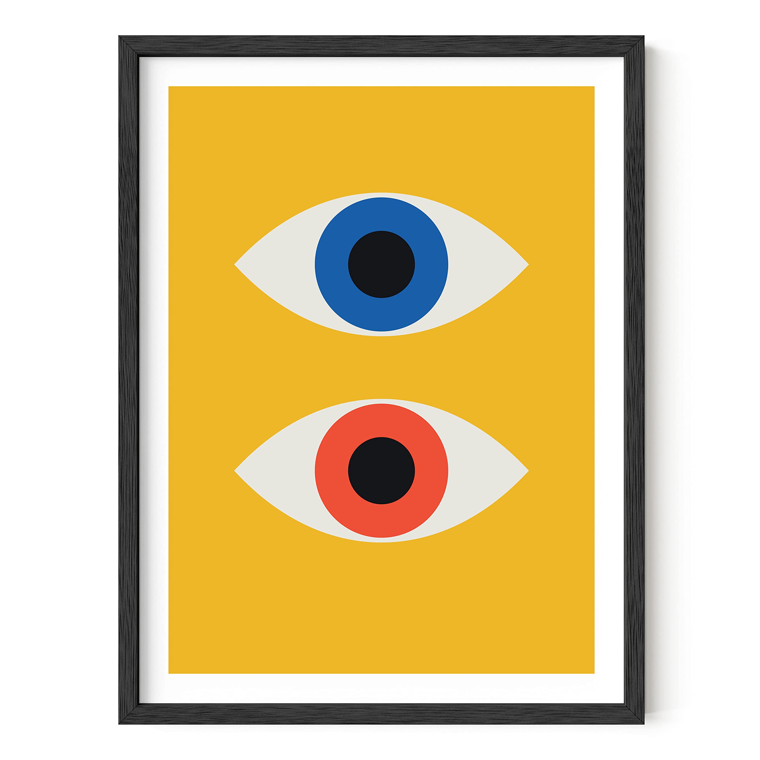 Haus And Hues Abstract Wall Art Prints - Retro Art Prints And Posters, Contemporary Wall Art, Bauhaus Poster, Evil Eye Poster Wa