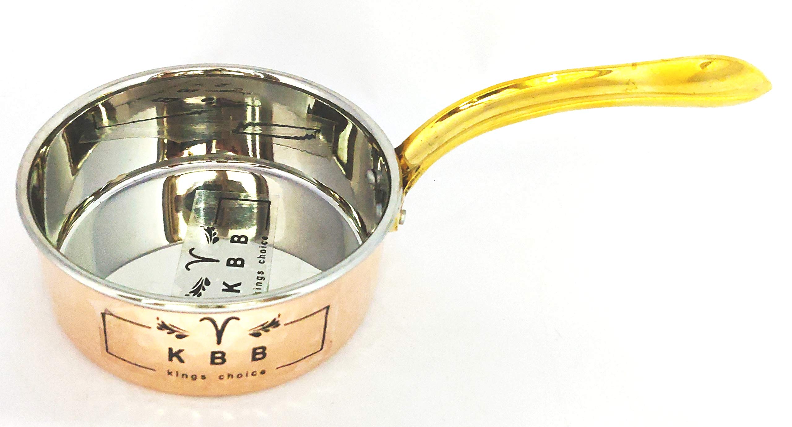 Kbb Steel And Copper Serving Pans With Brass Handle (Sauce Pan, Small)