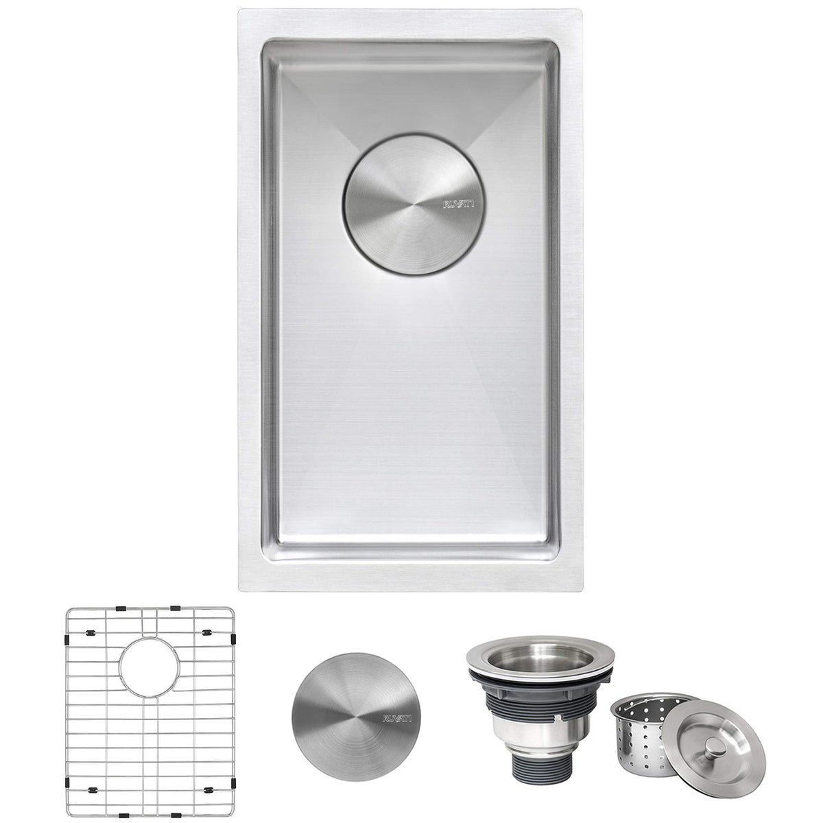 Ruvati 10-Inch Undermount Wet Bar Prep Sink Tight Radius 16 Gauge Stainless Steel Single Bowl - Rvh7010