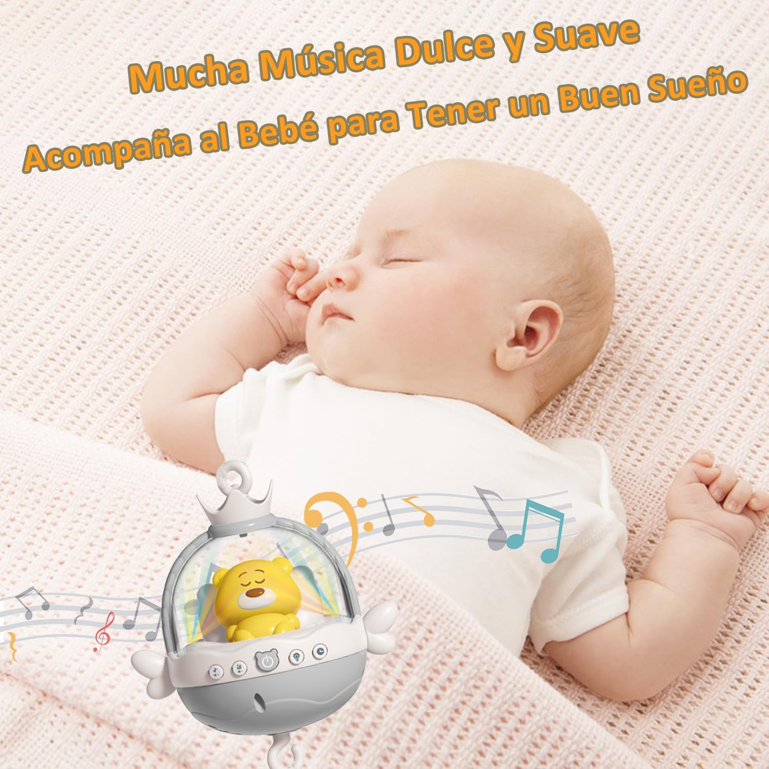 Baby Crib Mobile with Music and Light, Projector Function & Remote Control, Musical Nursery Hanging Mobile for Infants Newborn G