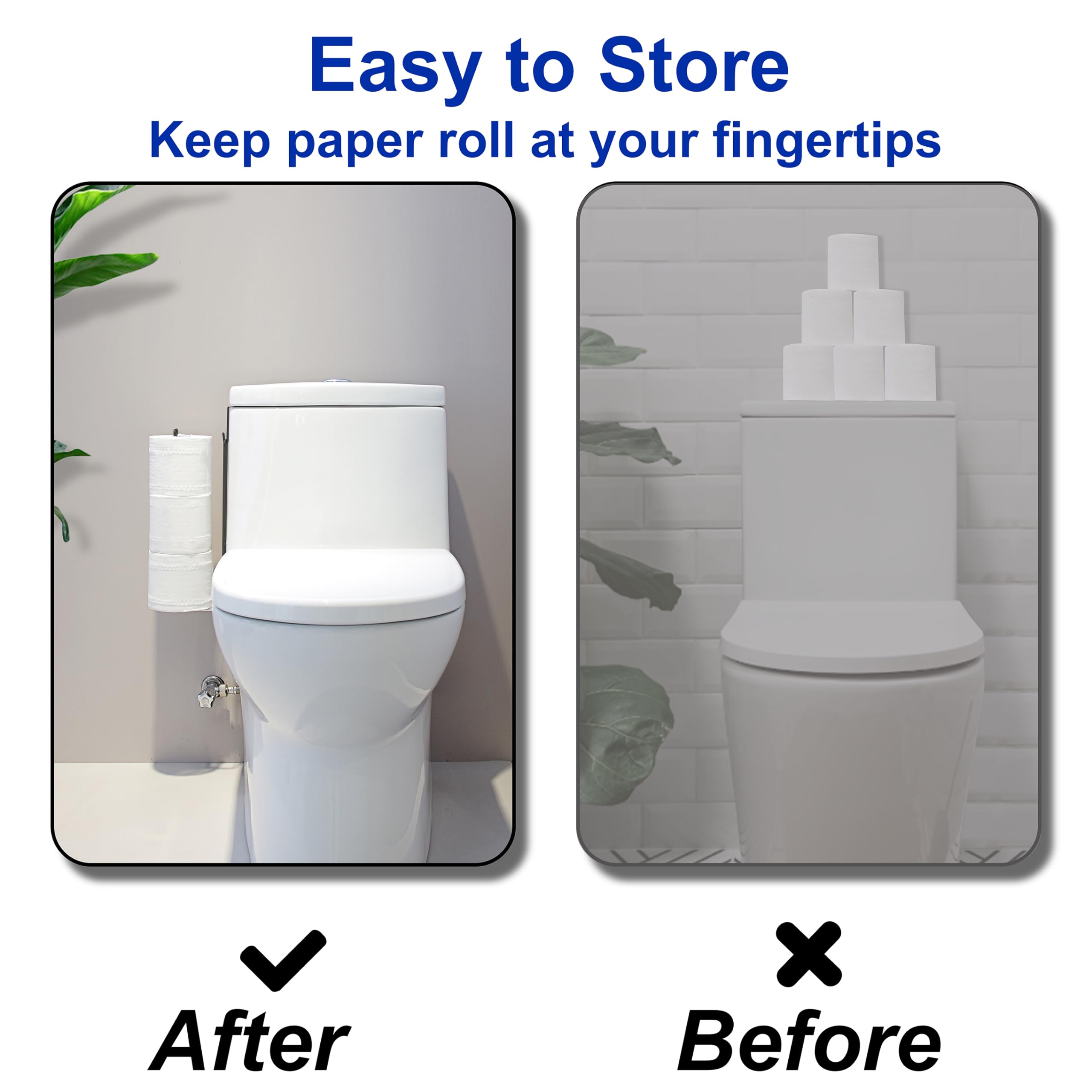 Black Toilet Paper Holder, Bathroom Toilet Paper Roll Holder With Reserve, Over The Tank Toilet Paper Holder With Storage, Bathr