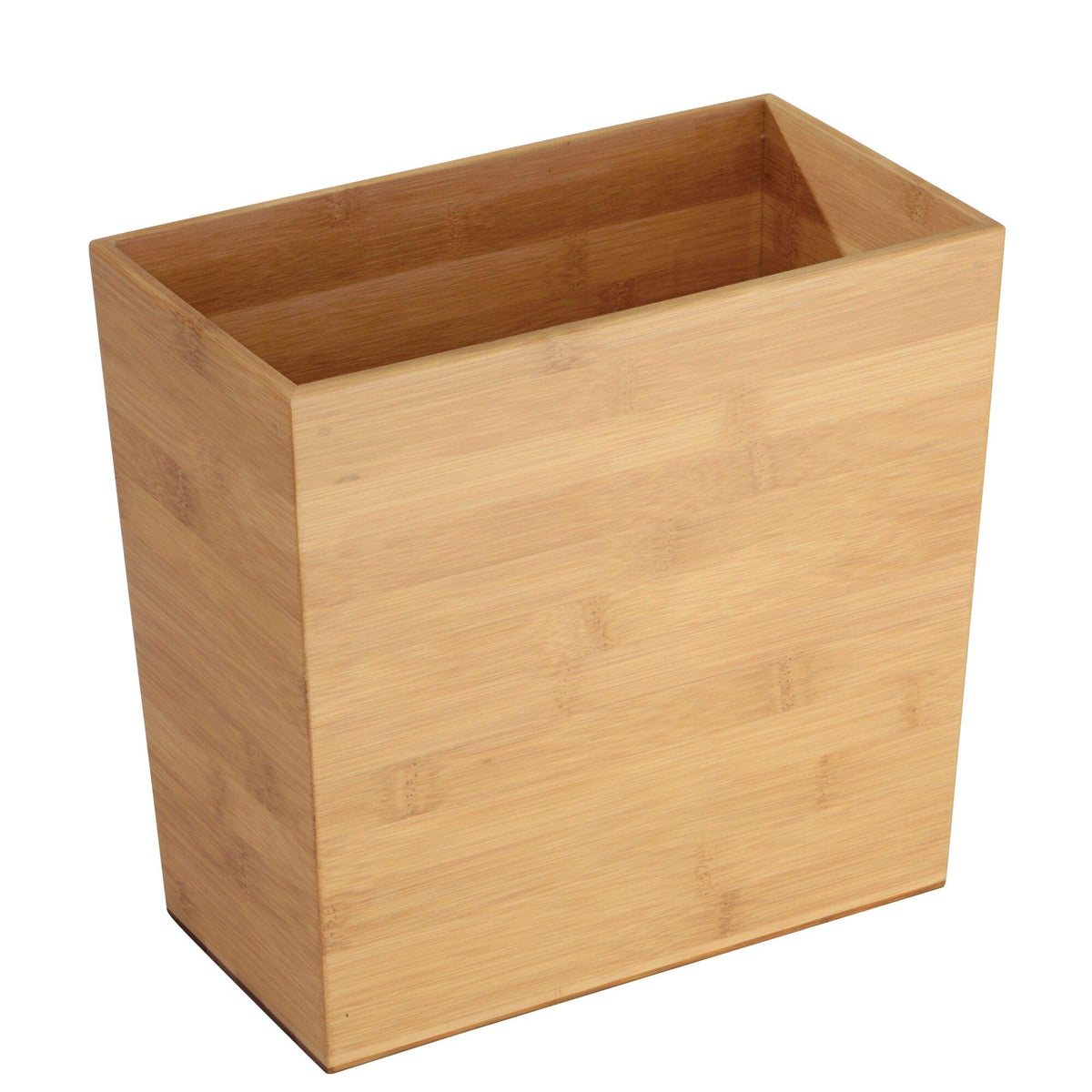 Idesign Rectangular Bamboo Waste Basket, The Formbu Collection - 10.5'' X 5.75'' X 10   , Natural Wood Finish
