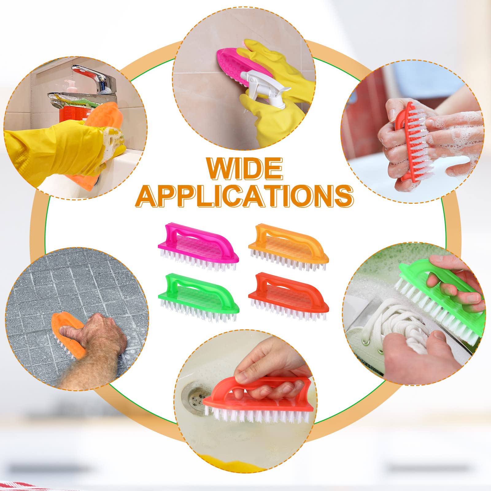 Eaasty 48 Pack Cleaning Brush Scrub Brush With Comfortable Grip Stiff Bristles Dish Scrub Brush Kitchen Scrub Brush Household Ca