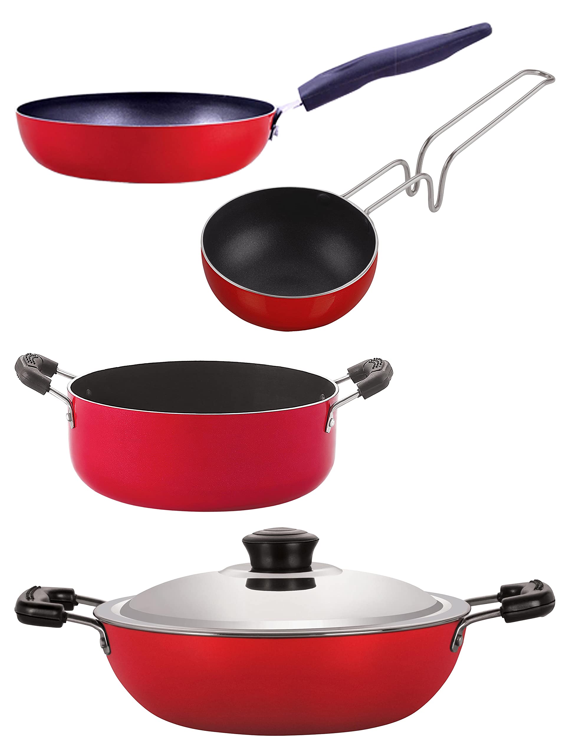 Nirlon Dishwsher Safe Non Stick Gift Cookware Set Of 4 Pieces (Dkd(M)_Vg_Cvg_Cs24)