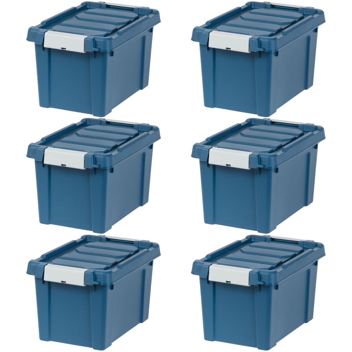 Iris Usa 5 Gallon Eco-Friendly Lockable Storage Bins With Lids, 6 Pack - Made In Usa, Heavy Duty, Stackable Containers, Garage O