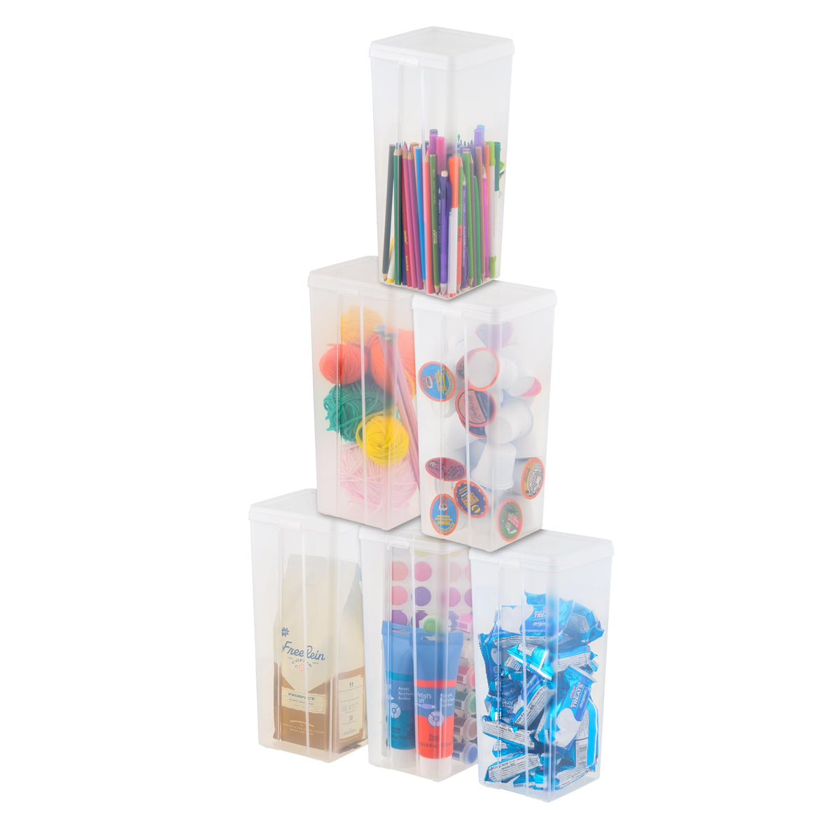 Iris Usa Large Vertical Storage Container For Home & Office Organization, Big Capacity Stackable Plastic Bin For Stationery, Pan