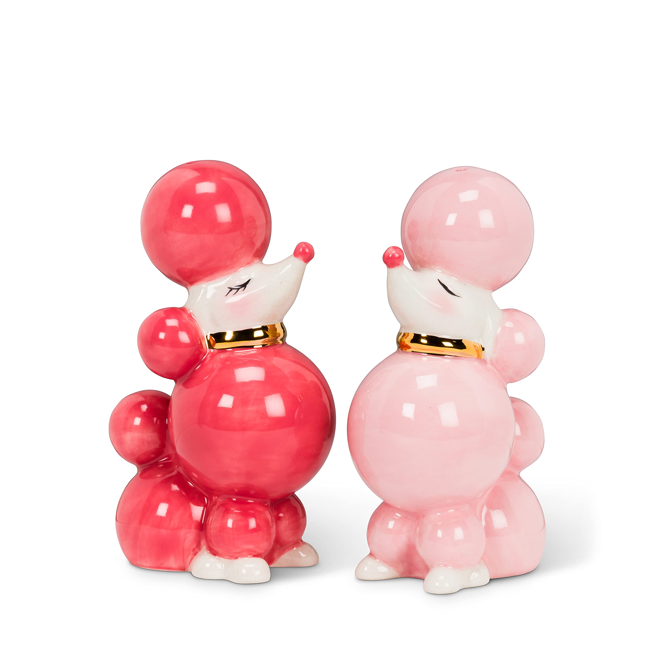 Abbott Collection 27-Pinkie-518 Pink Poodle Salt And Pepper Shaker Set, Pink, 3.5'' H