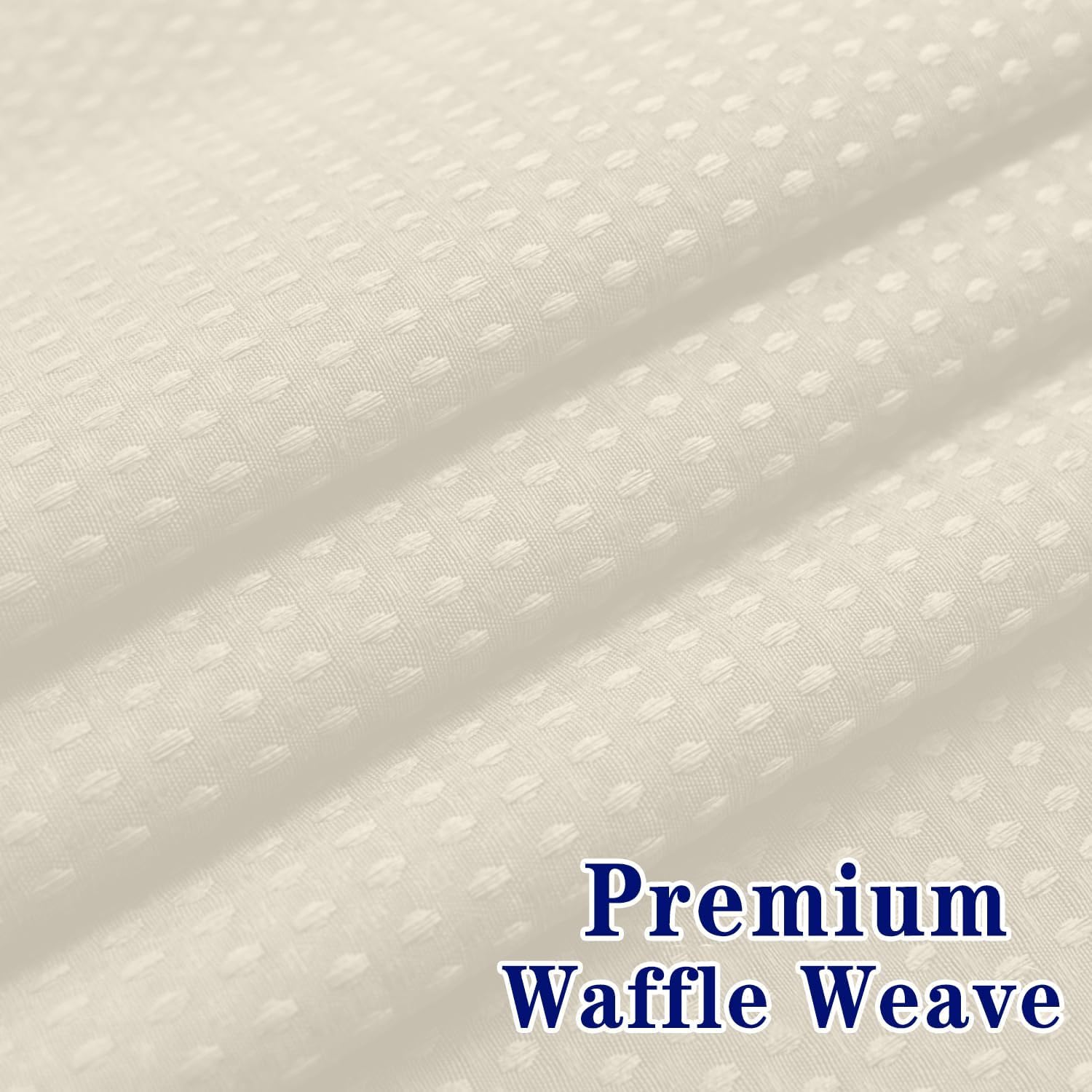 Cypl No Hooks Required Long Waffle Weave Shower Curtain With Snap In Liner-Hotel Grade Waterproof & Mesh Top Window Spa Like Bat