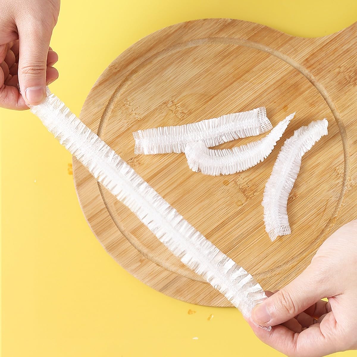 Wolpin Pack Of 100 Pcs Disposable Food Cover Elastic Lid For Covering Food, Fruits, Vegetables Fridge Storage