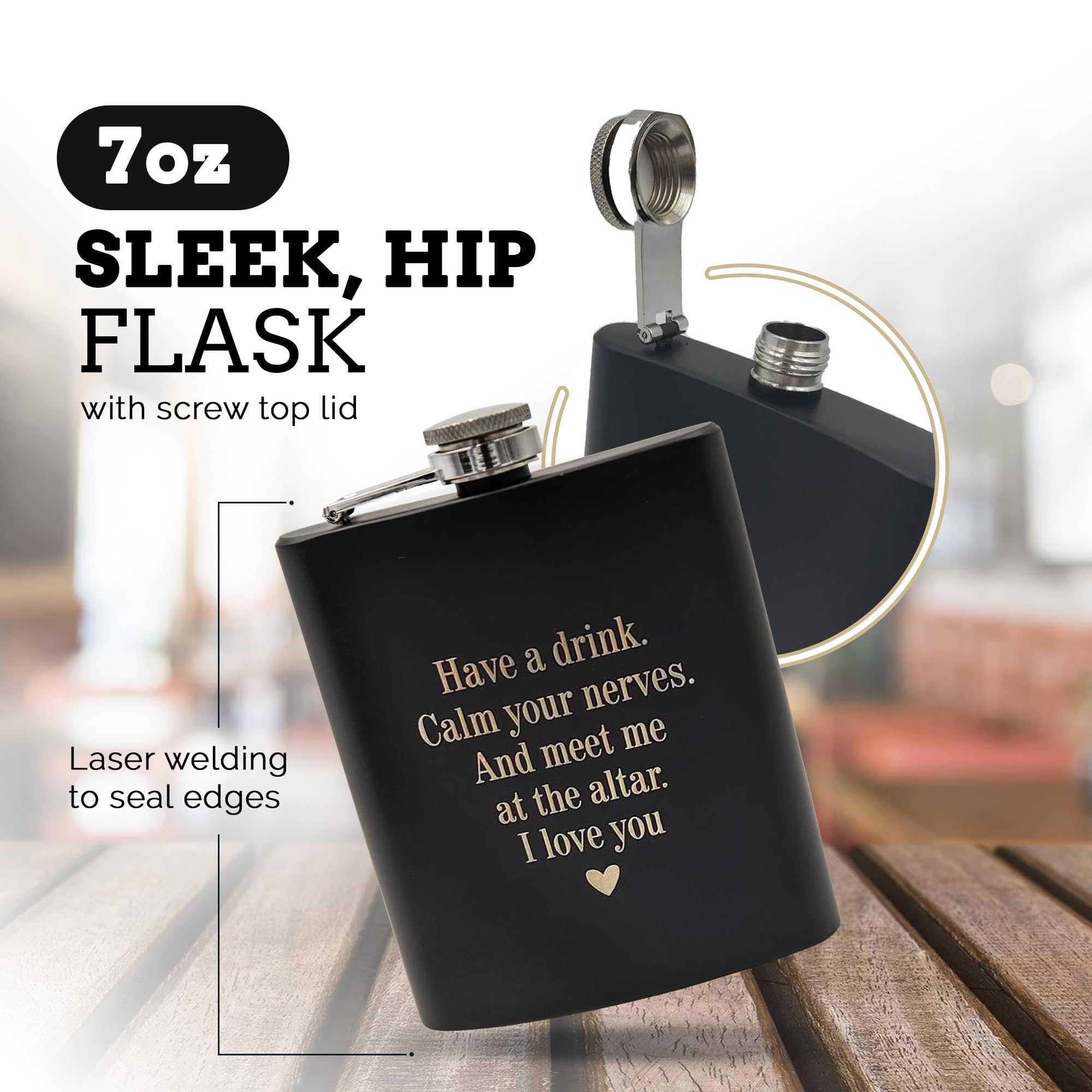Groom Gifts From Bride On Wedding Day, Gifts For Groom To Be, Fiance Gift For Him, Engagement Flask, Wedding Gift For Husband, F