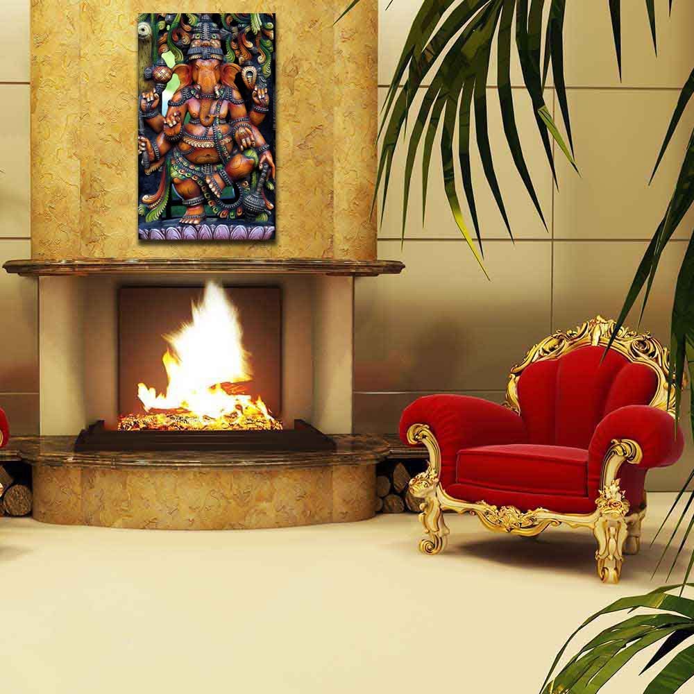 Pitaara Box Hindu God Ganesh D3 | Peel & Stick Vinyl Wall Sticker for Bedroom & Living Room | 28 x 46 inch (71 x 117 cms)