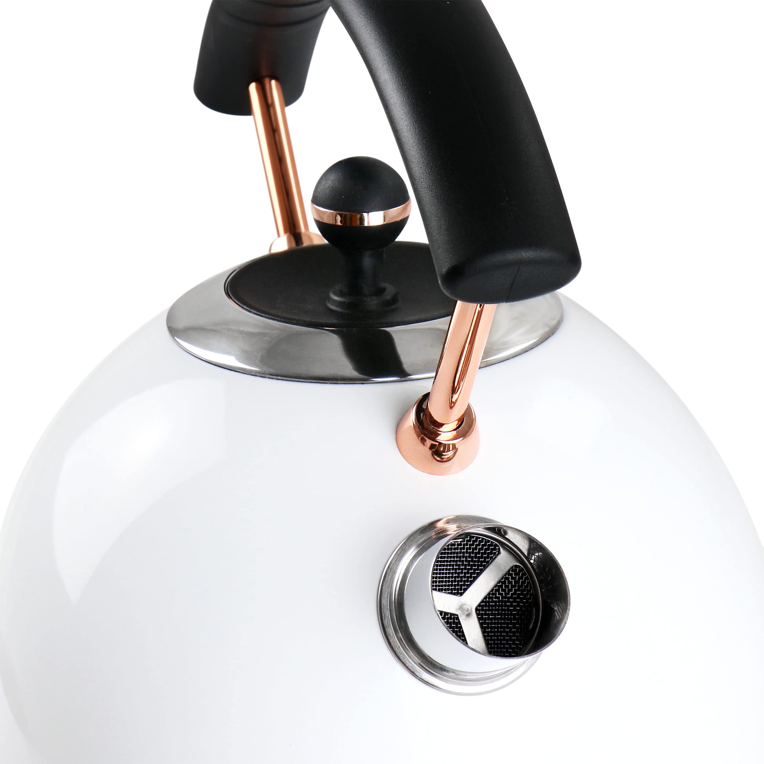 Megachef 1.8 Quarts Half Circle Electric Tea Kettle In White