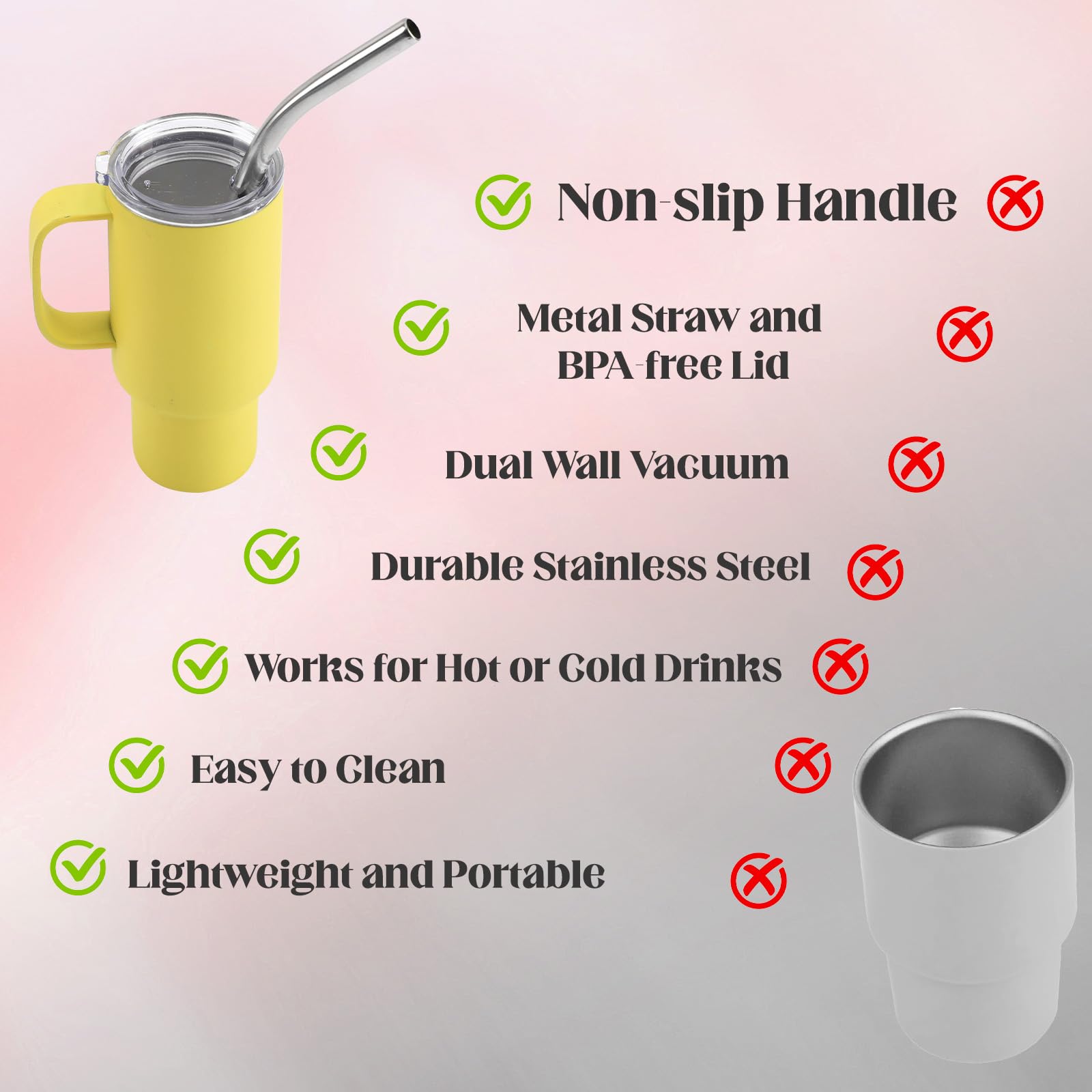 STFALI Cute Shot Glasses with Handle 2 oz, Mini Shot Tumbler with Lid and Straw, Kawaii Insulated Tumblers for Espresso Coffee S