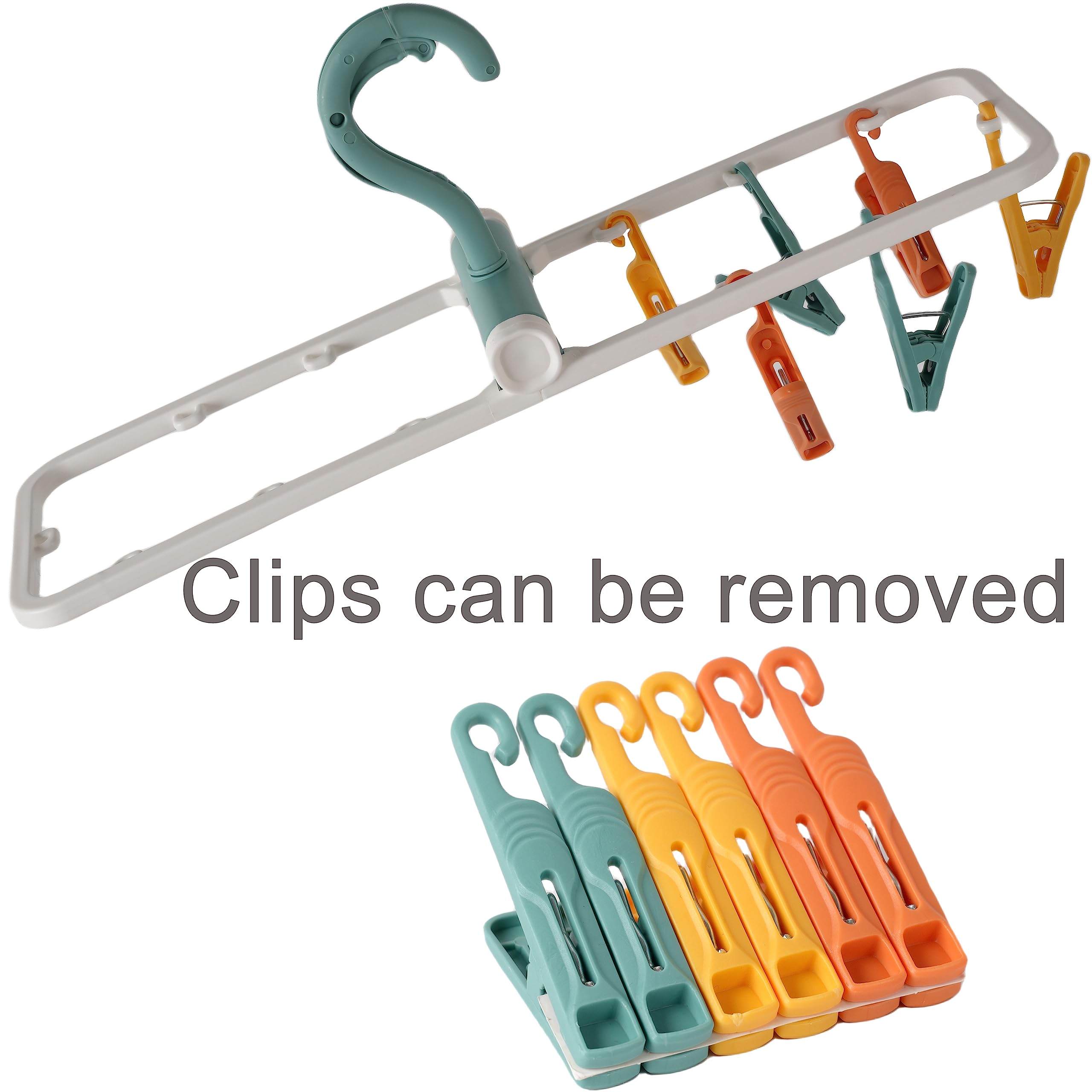 Foshine Clothes Drying Racks 2 Pack Grey Colour Small Folding Portable Underwear Hangers With Clips Socks 12 Clips 360 Rotatable