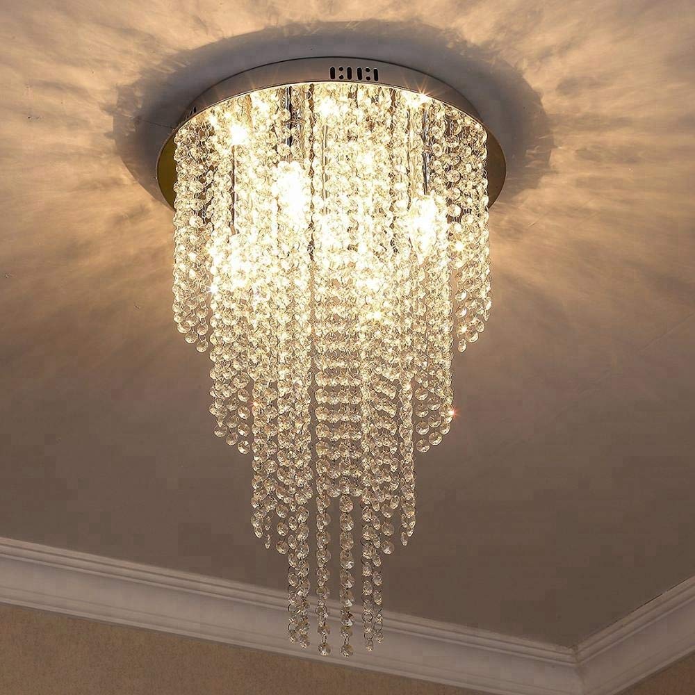 16 Inch K9 Crystal Chandelier For Living Room Ceiling Light (16 Inch, Warmwhite)(Serovalu)(Ac)