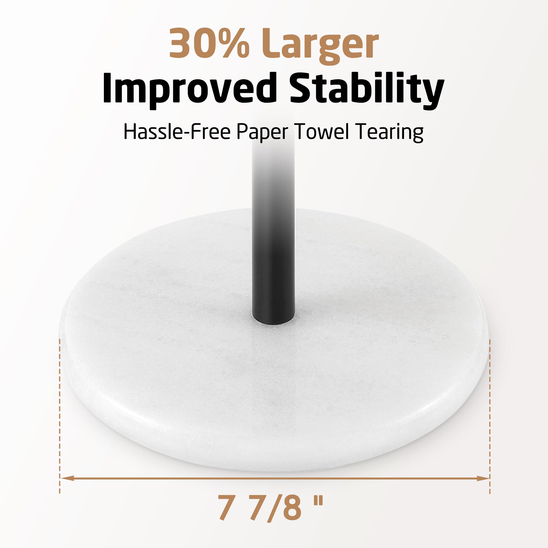 Kes Paper Towel Holder Kitchen Standing Paper Towel Roll Holders With Marble Base For Standard Or Jumbo-Sized Rolls Matte Black,