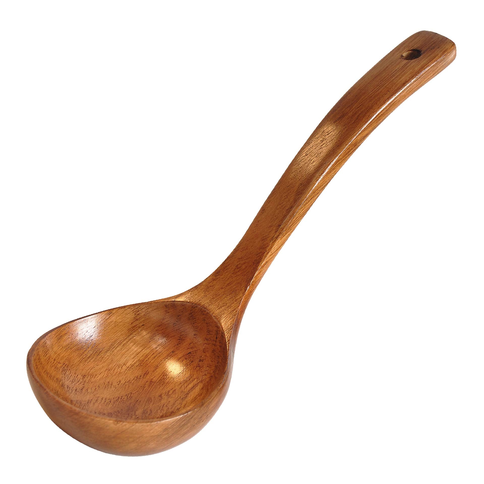 Fjnatinh Wooden Ladle. Long Handle Ladle Utensils For Soup.Handmade For Kitchen Cookware (Ladle)