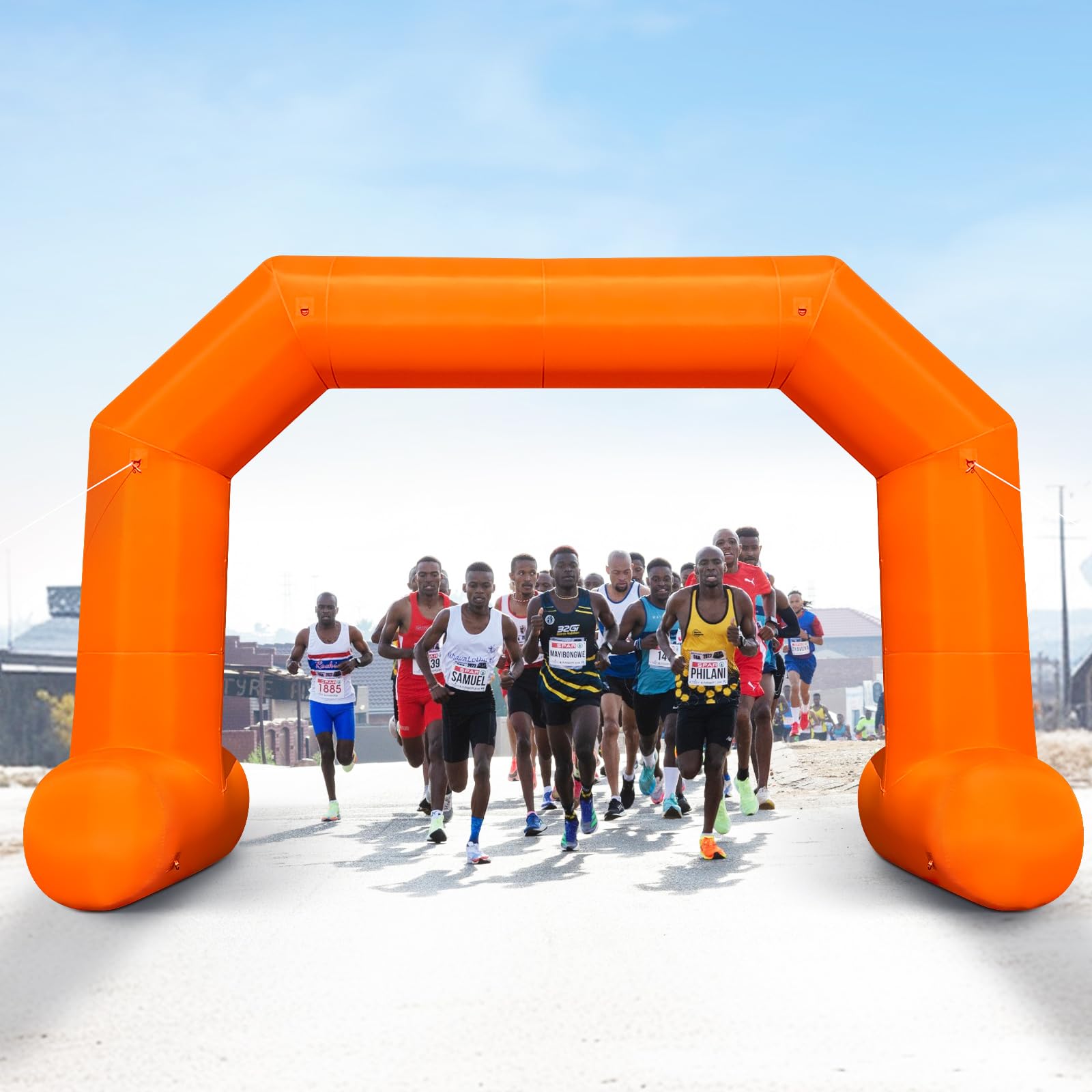 Cinnliy 20Ft Inflatable Archway,Orange Inflatable Start and Finish Arch Outdoor,Sport Blow up Arch Inflatable for Race Outdoor S