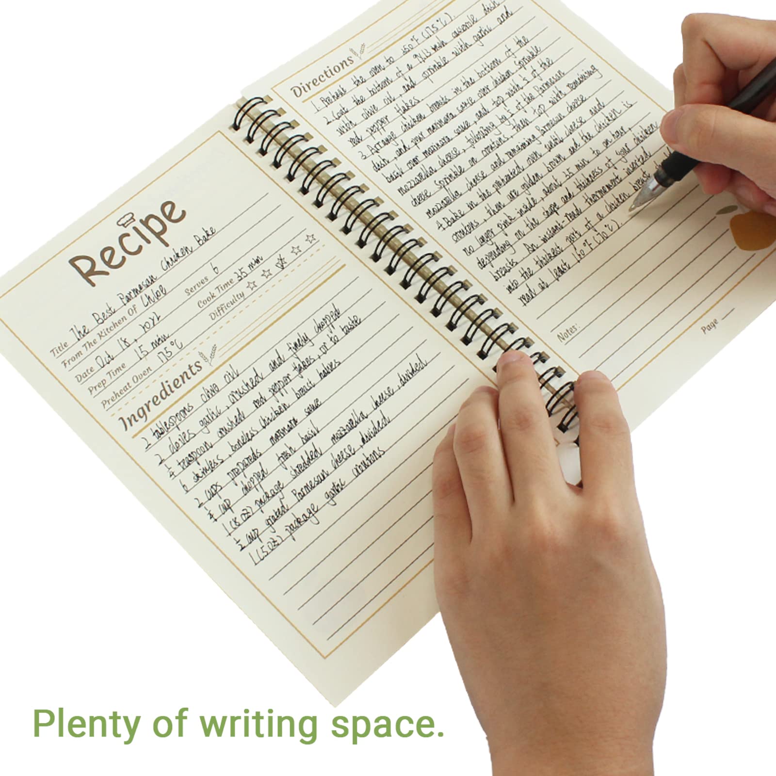 Bpfy 2 Pack 5.5'' X 8.5'' Recipe Book To Write In Your Own Recipes, Blank Recipe Notebook, Spiral Cookbook Recipe Journal Notebo