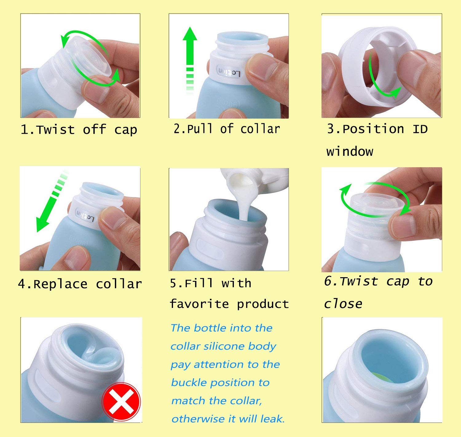 Autens Leakproof Silicone Travel Bottles Accessories Set,3Oz (90Ml) 4 Pack Refillable Cute Penguin Travel Containers For Shampoo