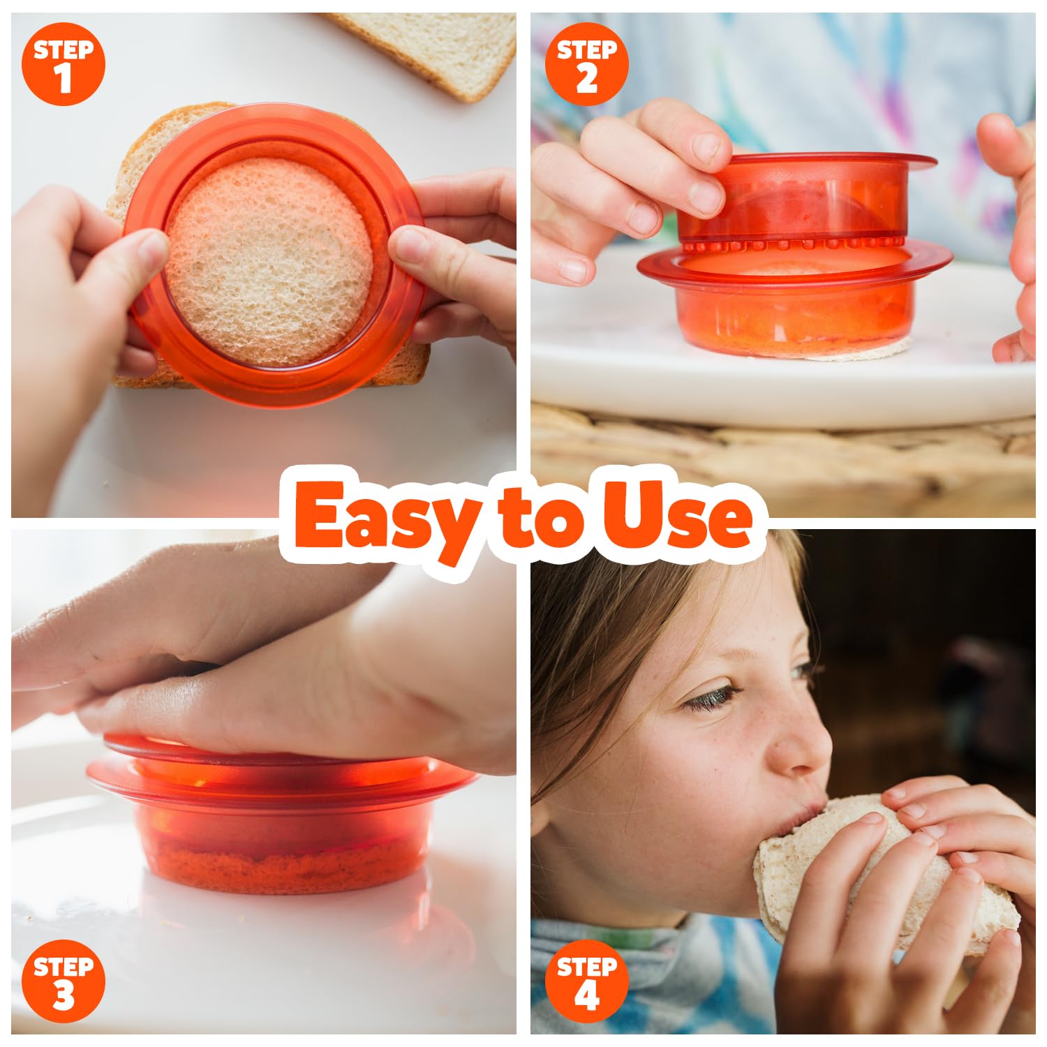 Funeta Uncrustables Sandwich Cutter And Sealer - Crustless Bread Sandwich Cutter For Kids - Crustable Sandwich Maker - School Be