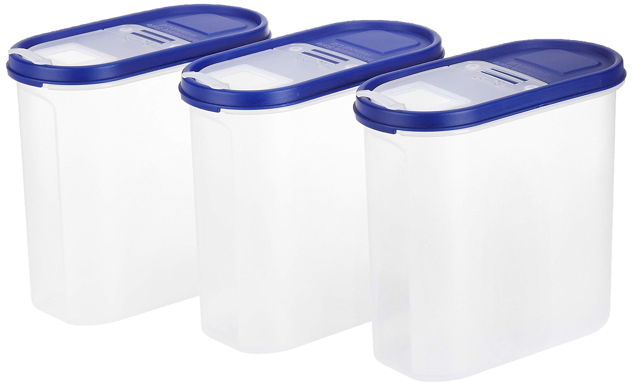 Amazon Brand  Solimo Plastic Storage Container Set With FlipTop Lid (White, 3 Pieces, 1800Ml)