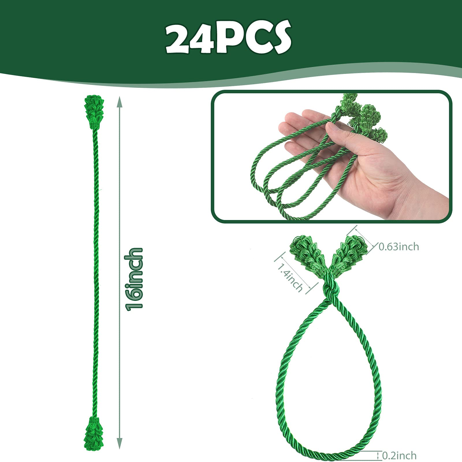 Shappy 24 Pieces Christmas Garland Ties for Banister Christmas Decorative Reusable Flexible Twist Ties for Garland Staircase Hom