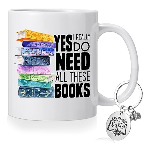 NOVWANG Book Lovers Mug Gifts  Bookish Gifts Librarian Mug Funny Coffee Mugs for Women Men Tea Cup Christmas Birthday Present for Book Lover Readers Writers with Key chain 11 oz