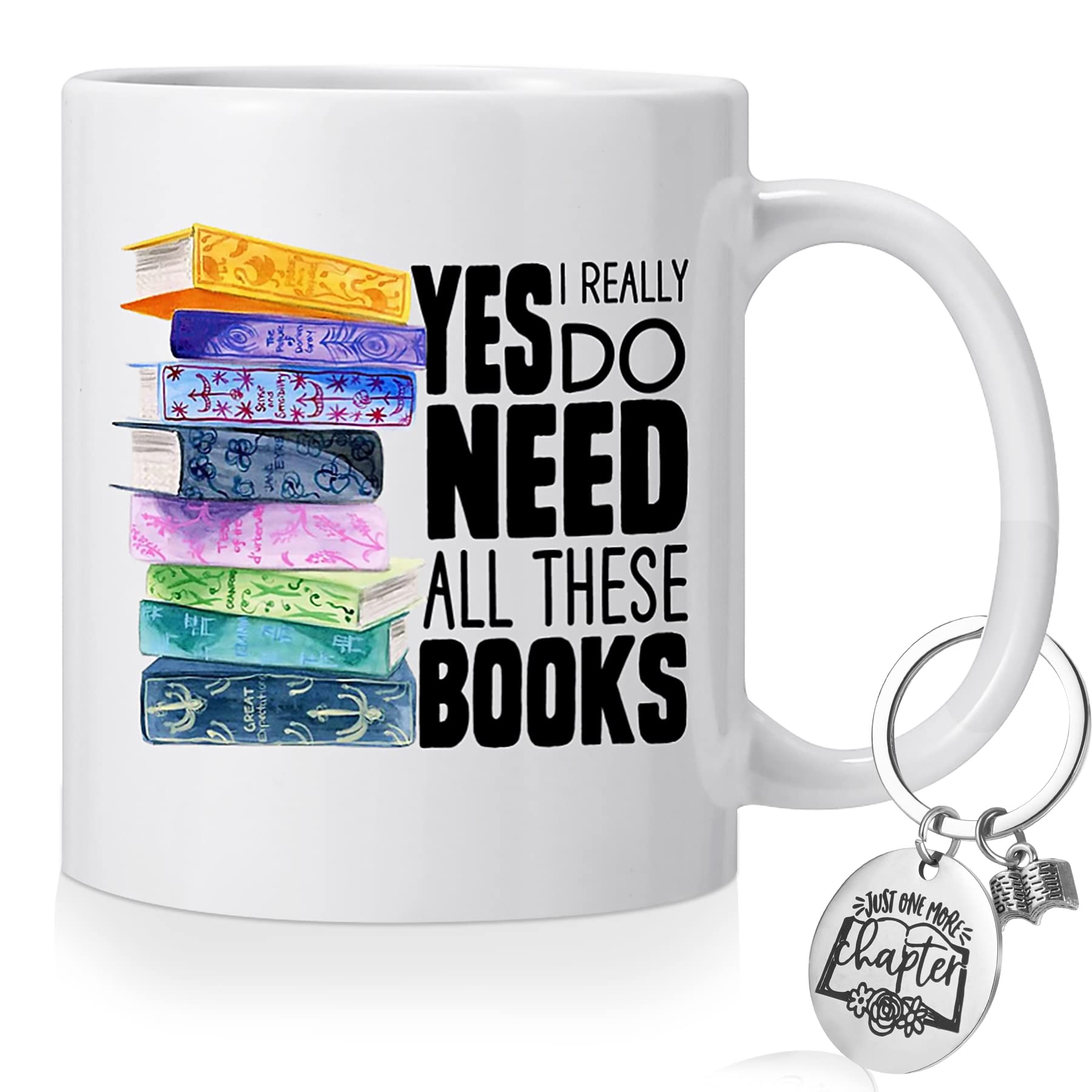 Novwang Book Lovers Mug Gifts, Bookish Gifts Librarian Mug Funny Coffee Mugs For Women Men Tea Cup Christmas Birthday Present Fo