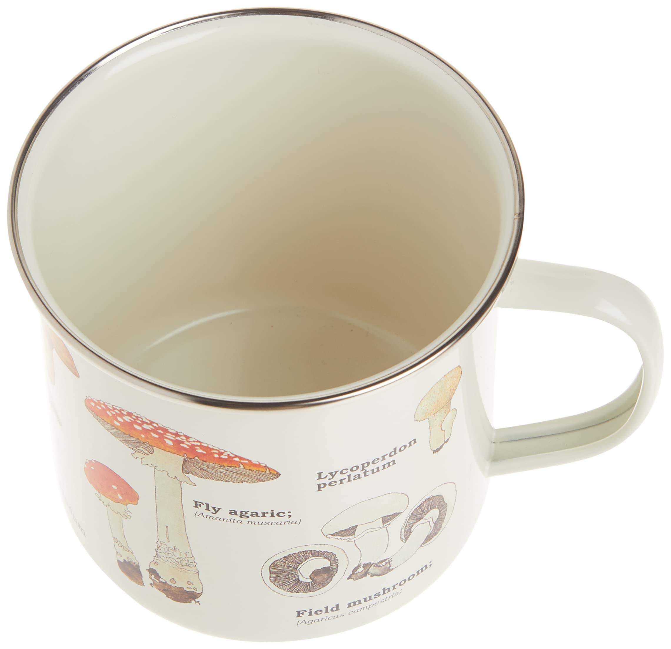 Gift Republic Mushroom Enamel Mug Outdoor Camping Mug Large Metal Coffee Cup Woodland Foraging Hiking Gift Cute Design Durable D