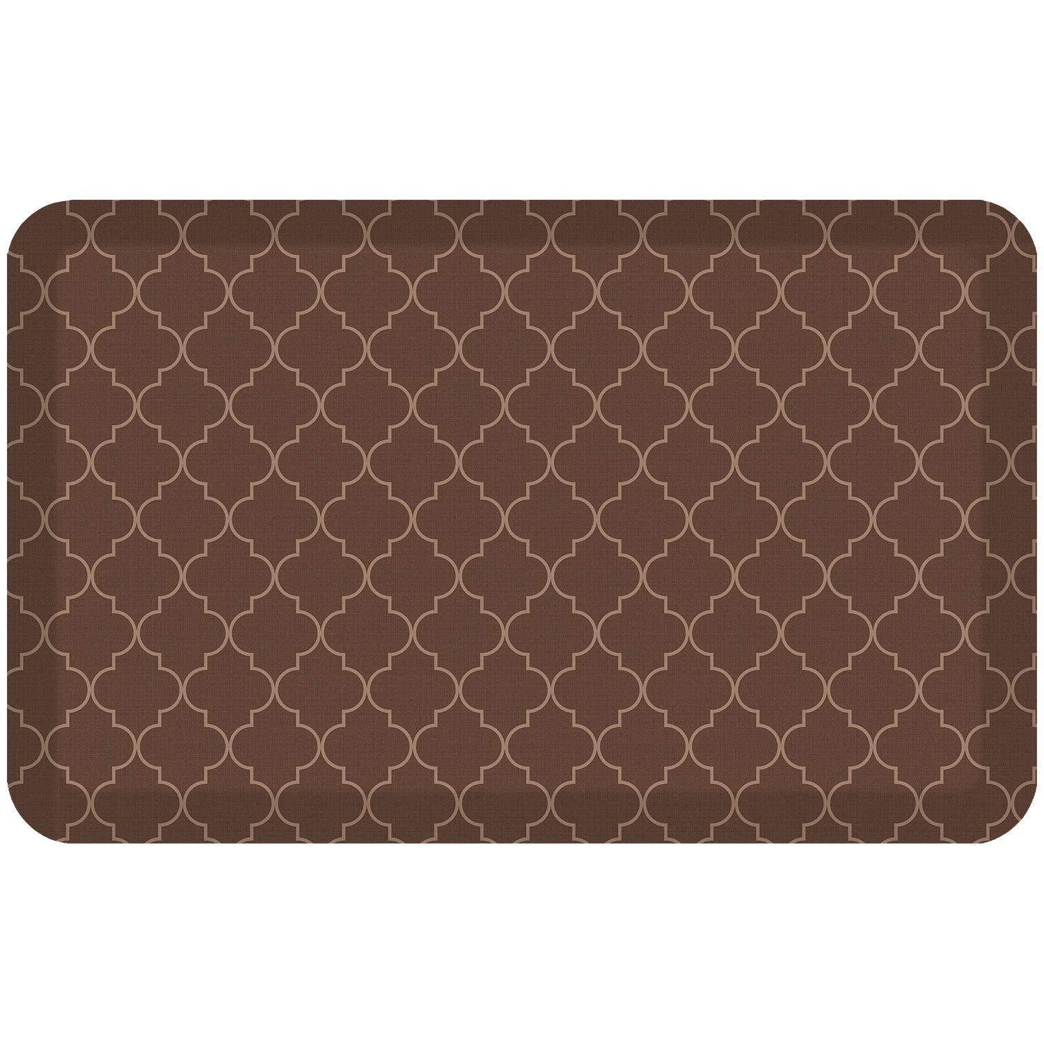 Newlife By Gelpro Anti-Fatigue Designer Comfort Kitchen Floor Mat, 20X32   , Trellis Walnut Stain Resistant Surface With 3/4