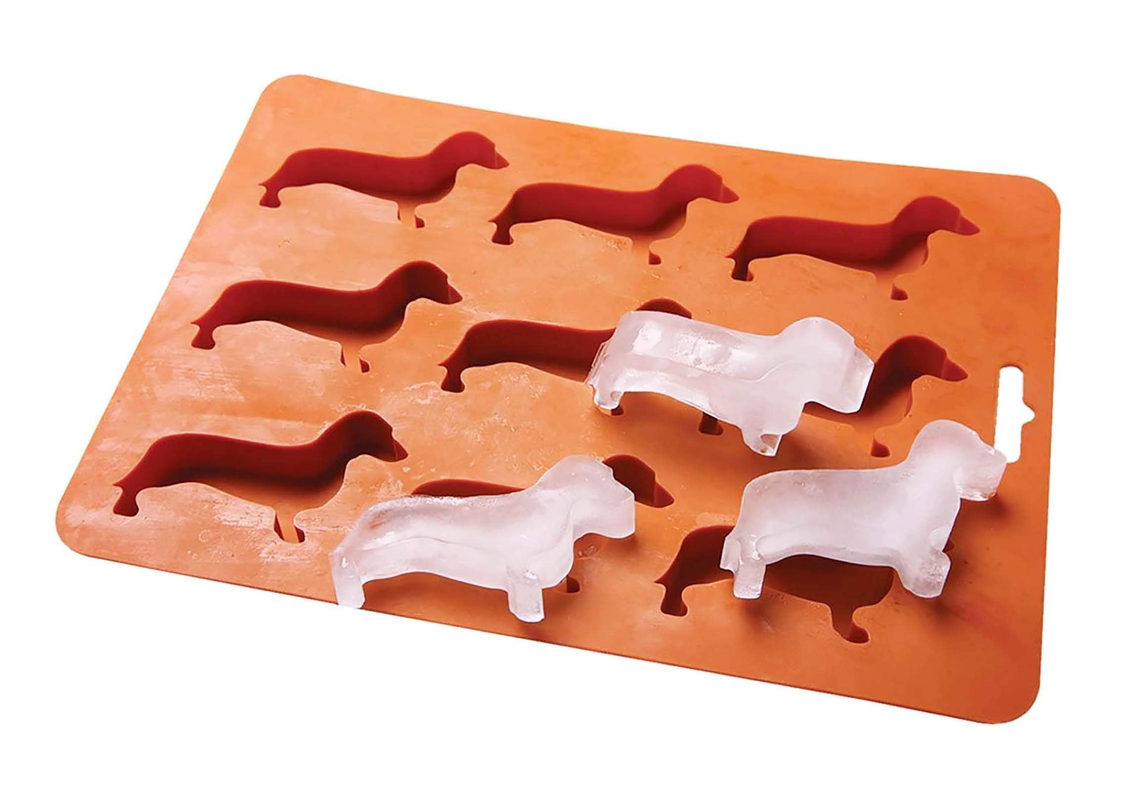 Lywuu Dachshund Dog Shaped Silicone Ice Cube Molds And Tray Brown