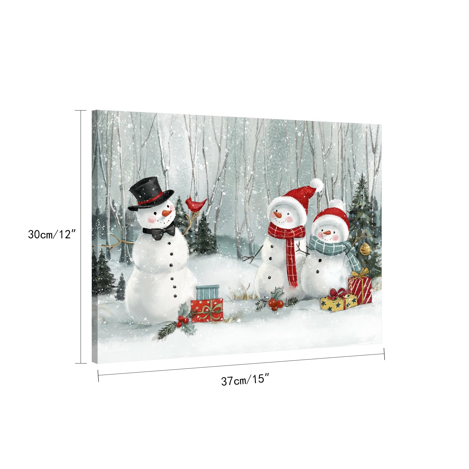 Christmas Snowman Wall Art Decor:Merry Christmas Posters Canvas Prints Winter Pictures Farmhouse Indoor Christmas Decorations Xm