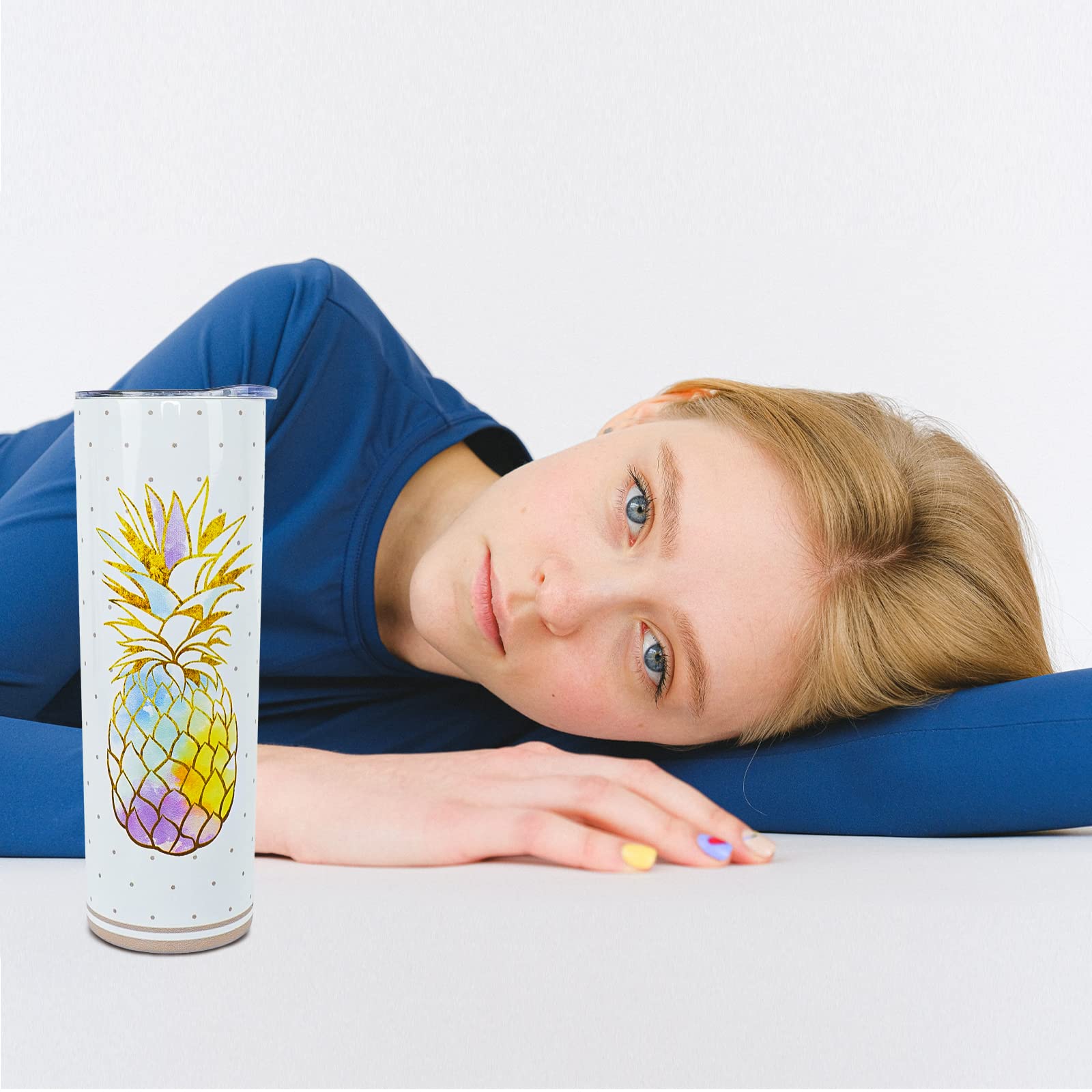 Mofvugz Pineapple Tumbler-Pineapple Gifts For Women,Hawaiian Gifts For Women-Pineapple Decor,Pineapple Stuff-Gold Tumbler Pineap
