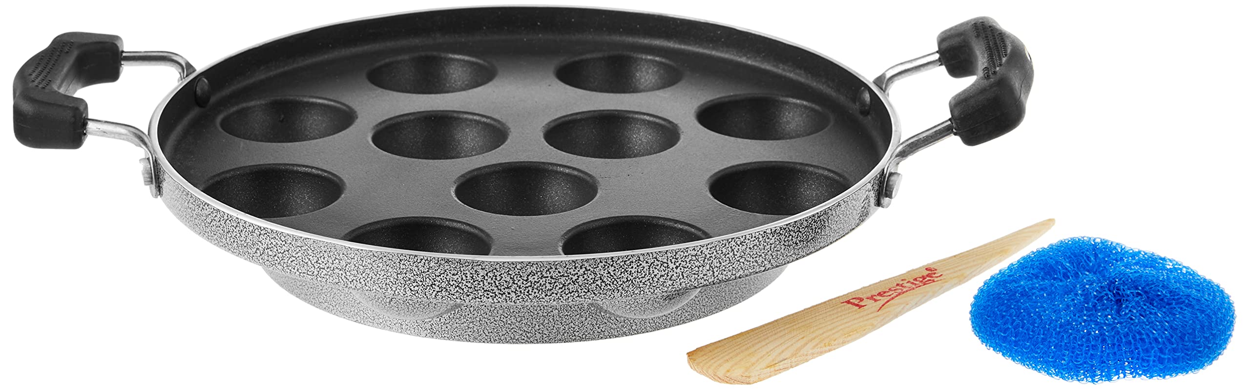 Omega Select Plus Non-Stick Paniyarakkal/Kuzhi Paniyaram/Idli/Filled Pancake Pan Also Aebleskiver/Ebelskivers Pop Maker, 11 Pits